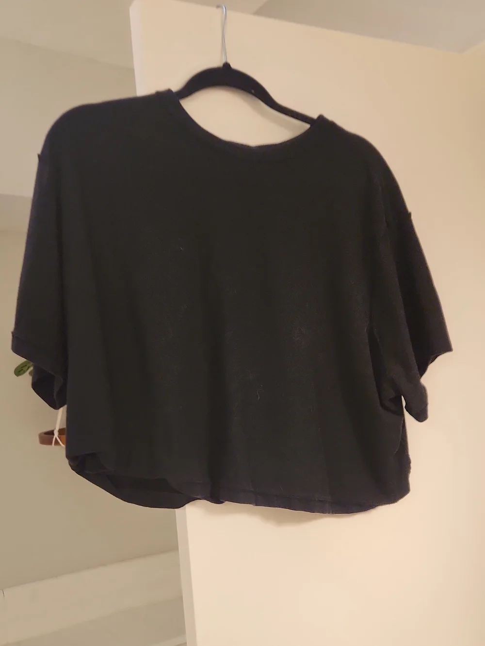 Good American Black Cotton Crop Tee